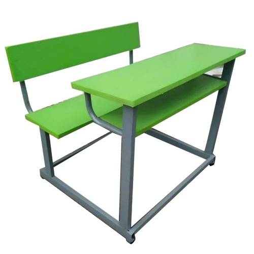 Green Wooden Top Two Seater Dual Desk Bench for Classroom Manufacturers, Suppliers in Varkala