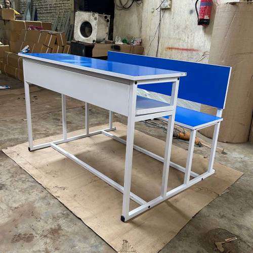 Iron 3 Seater Wooden School Bench With Self Desk and With Back Rest Manufacturers, Suppliers in Kuttampuzha