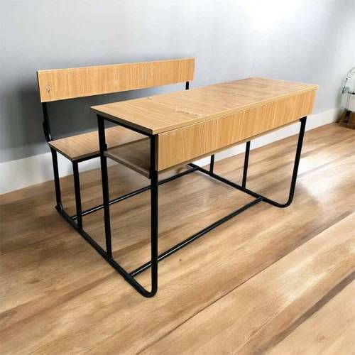 Premium Iron Dual Desk Bench Brown Color Two Seater Manufacturers, Suppliers in Bilaspur