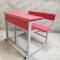 Stainless Steel Dual Desk Bench Three Seater Red Color Manufacturers, Suppliers in Panchkula