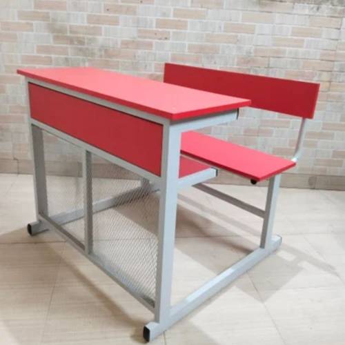 Stainless Steel Dual Desk Bench Three Seater Red Color Manufacturers, Suppliers in Panchkula