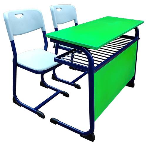 Two Seater Capsule Pipe Desk Dual School Desk Dark Blue Frame Manufacturers, Suppliers in Bahadurgarh