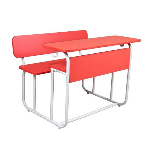 Two Seater Medium Desk Red Gloss Finish with Rounded Legs Manufacturers, Suppliers in Varkala